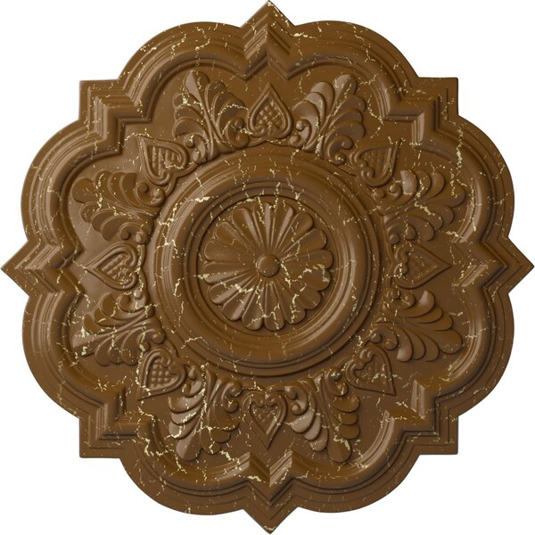 Ekena Millwork Deria Ceiling Medallion (Fits Canopies up to 6"), 20 1/4"OD x 1 1/2"P, Smokey Topaz Crackle CM20DRSTC - main